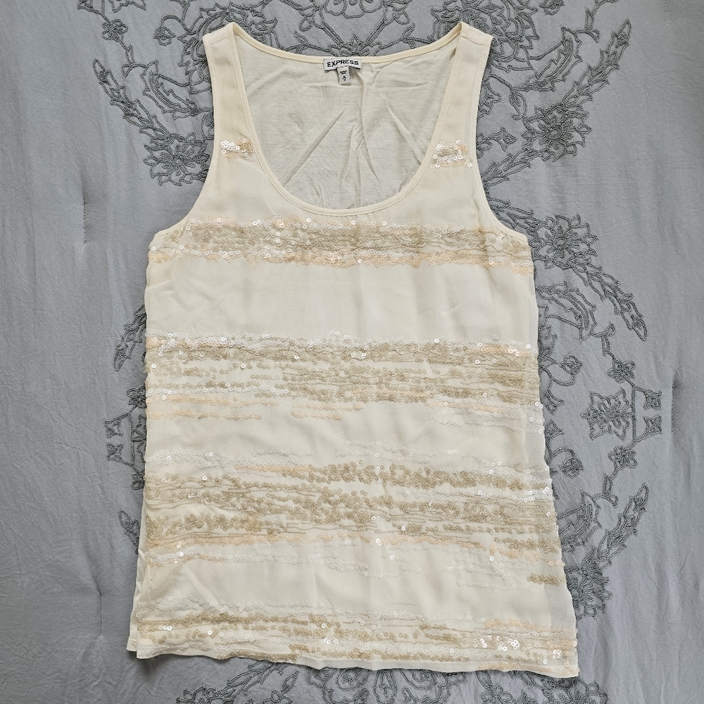 Express Sequin Tank Sz Med
